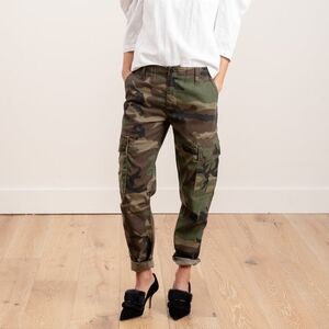 Re/Done Originals Green Brown Camo Cargo Pants 25 Pockets Made In USA GUC